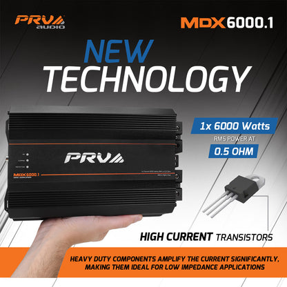 PRV MDX6000.1 0.5 Ohm Amplifier