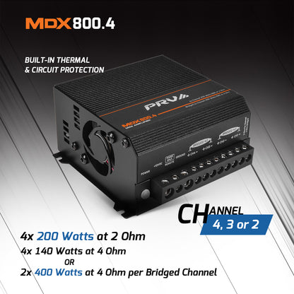 PRV MDX800.4 2 Ohm Amplifier