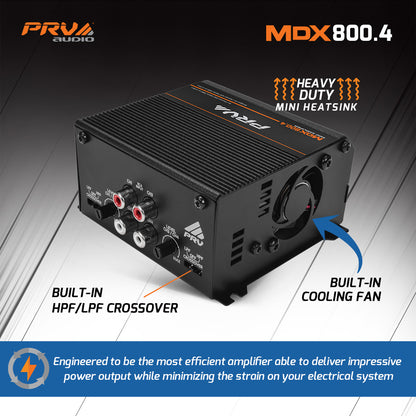 PRV MDX800.4 2 Ohm Amplifier