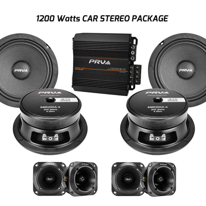 PRV 1200 Watts Car Stereo Bundle
