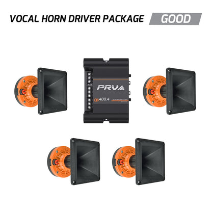 1” Midrange Horn Drivers + Amplifier Bundle