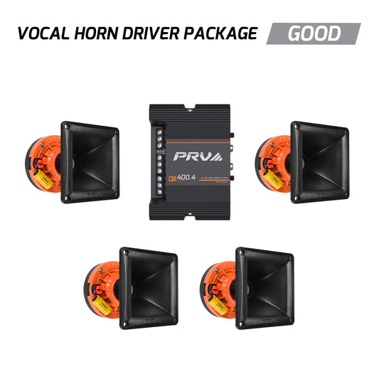 1” Midrange Horn Drivers + Amplifier Bundle