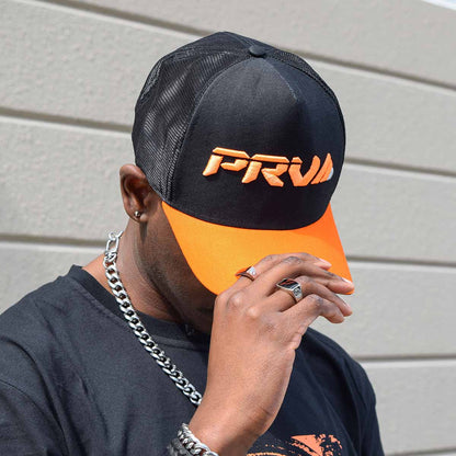 PRV Black and Orange Trucker's Hat