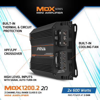PRV MDX1200.2 2 Ohm Amplifier