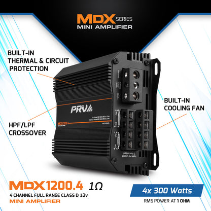 PRV MDX1200.4 1 Ohm Amplifier