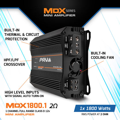 PRV MDX1800.1 2 Ohm Amplifier