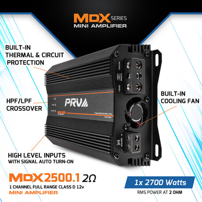 PRV MDX2500.1 2 Ohm Amplifier