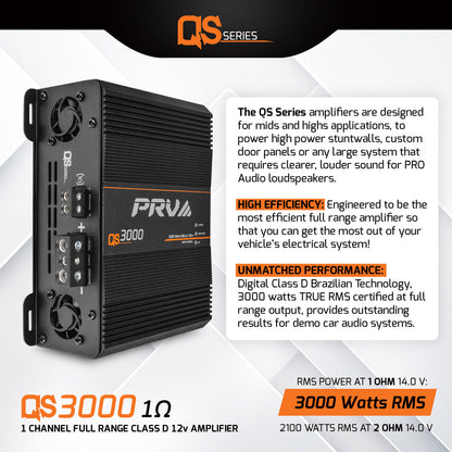 PRV QS3000 1 Ohm Amplifier