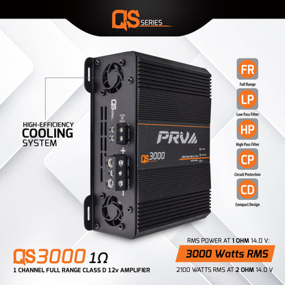 PRV QS3000 1 Ohm Amplifier