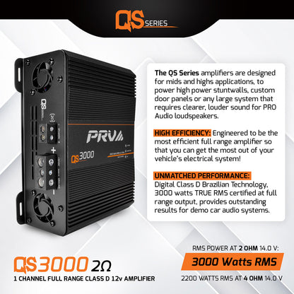 PRV QS3000 2 Ohm Amplifier