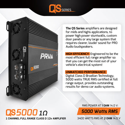 PRV QS5000 1 Ohm Amplifier