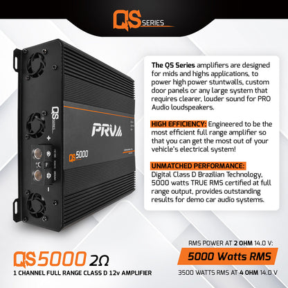 PRV QS5000 2 Ohm Amplifier