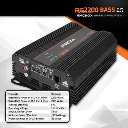 PRV RS2200 BASS 1 Ohm Amplifier